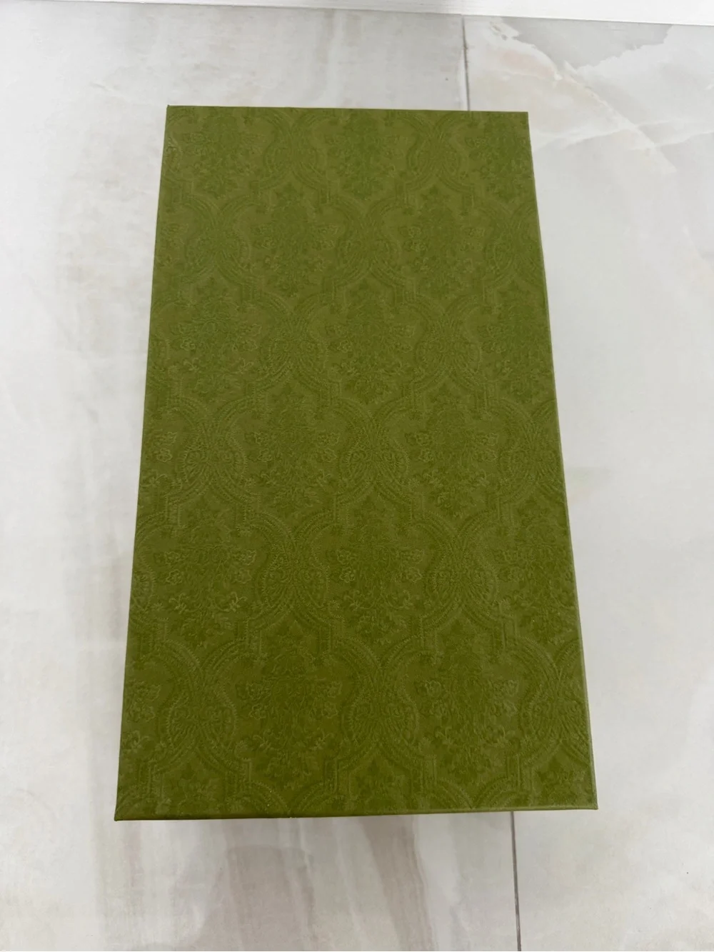 Gucci Mens Green Shoe Box 2 Linen Textured Dust Bags Logo Tissue Paper Inserts